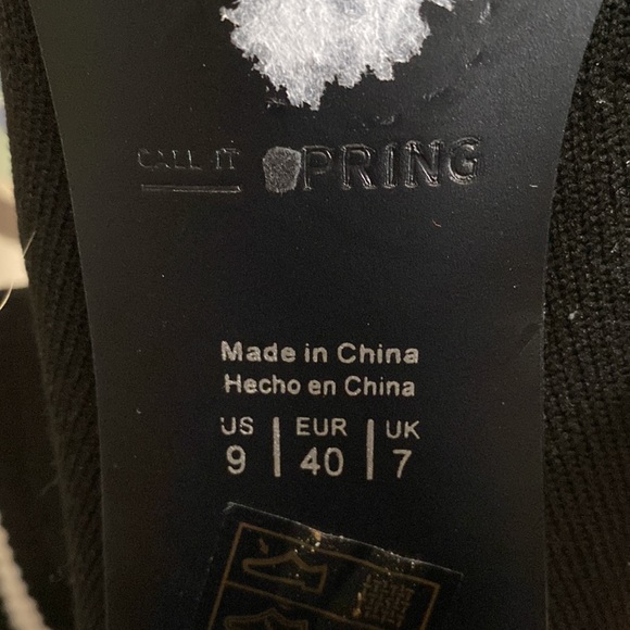 Women’s sz 9 pointed toe stacked heels black sock business casual ankle booties - Picture 8 of 9